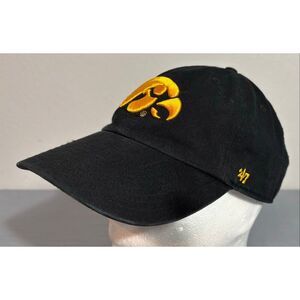 Iowa Hawkeyes '47 Brand Hat Cap Adjustable Gold Embroidered Black NCAA